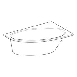 Geberit Renova asymmetrische Badewanne Länge 100cm, Breite 100cm, Abgang links... GEBERIT-657340000 4022009282054 (Abb. 1)