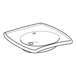 Geberit Vitalis Waschtisch barrierefrei, Breite 55cm, Tiefe 55cm, ohne Hahnloch, Übe... GEBERIT-221556600 4022009242188 (Abb. 1)