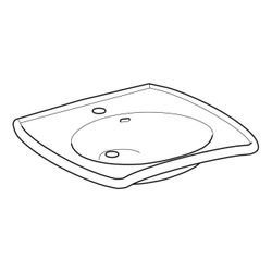 Geberit Vitalis Waschtisch barrierefrei, Breite 65cm, Tiefe 60cm, Hahnloch mittig, Ü... GEBERIT-121766000 4022009204049 (Abb. 1)
