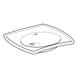 Geberit Vitalis Waschtisch barrierefrei, Breite 65cm, Tiefe 60cm, ohne Hahnloch, Übe... GEBERIT-121765000 4022009171143 (Abb. 1)