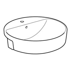 Geberit VariForm Halbeinbauwaschtisch rund Durchmesser 50cm, Hahnloch mittig, Überla... GEBERIT-500782012 4025416690641 (Abb. 1)