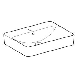 Geberit VariForm Aufsatzwaschtisch rechteckig, Hahnlochbank, B 60cm T 45cm Hahnloch ... GEBERIT-500780002 4025416303145 (Abb. 1)