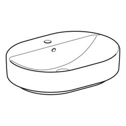Geberit VariForm Aufsatzwaschtisch, elliptisch, Hahnlochbank, B 60cm T 45cm Hahnloch... GEBERIT-500777012 4025416689041 (Abb. 1)