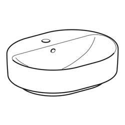Geberit VariForm Aufsatzwaschtisch, elliptisch, Hahnlochbank, B 50cm T 40cm Hahnloch... GEBERIT-500775012 4025416688037 (Abb. 1)