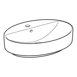 Geberit VariForm Aufsatzwaschtisch, oval, Hahnlochbank, B 60cm T 45cm Hahnloch mitti... GEBERIT-500772002 4025416303022 (Abb. 1)