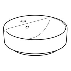 Geberit VariForm Aufsatzwaschtisch rund, mit Hahnlochbank Durchmesser 45cm, Hahnloch... GEBERIT-500769002 4025416302988 (Abb. 1)