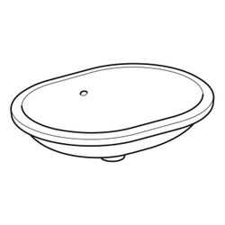 Geberit VariForm Unterbauwaschtisch, elliptisch B 62,5cm, Tiefe 49cm, ohne Hahnloch,... GEBERIT-500757002 4025416302803 (Abb. 1)