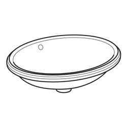 Geberit VariForm Unterbauwaschtisch oval Breite 50cm, Tiefe 46cm, ohne Hahnloch, Übe... GEBERIT-500753012 4025416773696 (Abb. 1)
