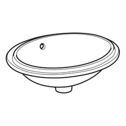 Geberit VariForm Unterbauwaschtisch oval Breite 42cm, Tiefe 42cm, ohne Hahnloch, Übe... GEBERIT-500749012 4025416771753 (Abb. 1)
