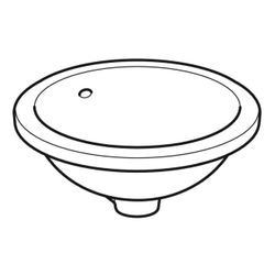 Geberit VariForm Unterbauwaschtisch rund Tiefe 42cm, ohne Hahnloch, Überlauf sichtba... GEBERIT-500745012 4025416704461 (Abb. 1)