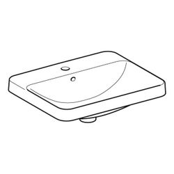 Geberit VariForm Einbauwaschtisch, rechteckig mit Hahnlochbank, Breite 55cm, Tiefe 4... GEBERIT-500741002 4025416302575 (Abb. 1)