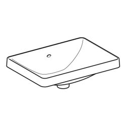 Geberit VariForm Einbauwaschtisch, rechteckig Breite 55cm, Tiefe 40cm, ohne Hahnloch... GEBERIT-500737002 4025416302513 (Abb. 1)