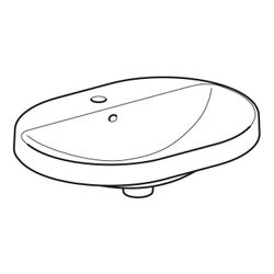 Geberit VariForm Einbauwaschtisch, elliptisch mit Hahnlochbank, Breite 60cm, Tiefe 4... GEBERIT-500733002 4025416302452 (Abb. 1)