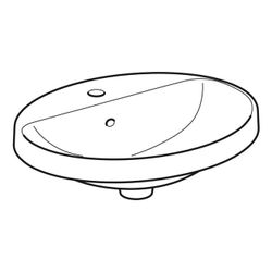 Geberit VariForm Einbauwaschtisch, oval mit Hahnlochbank, Breite 55cm, Tiefe 45cm, m... GEBERIT-500721002 4025416302285 (Abb. 1)