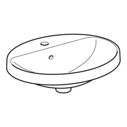 Geberit VariForm Einbauwaschtisch, oval mit Hahnlochbank, Breite 50cm, Tiefe 45cm, m... GEBERIT-500713002 4025416302179 (Abb. 1)