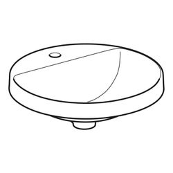 Geberit VariForm Einbauwaschtisch rund, mit Hahnlochbank Durchmesser 48cm, Hahnloch ... GEBERIT-500707012 4025416828587 (Abb. 1)