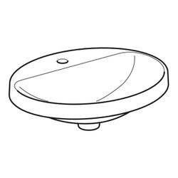 Geberit VariForm Einbauwaschtisch, oval, mit Hahnlochbank, Breite 50cm, Tiefe 45cm, ... GEBERIT-500715012 4025416833925 (Abb. 1)