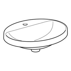 Geberit VariForm Einbauwaschtisch, oval, mit Hahnlochbank, Breite 55cm, Tiefe 45cm, ... GEBERIT-500723012 4025416838463 (Abb. 1)