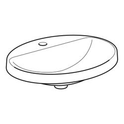 Geberit VariForm Einbauwaschtisch, oval mit Hahnlochbank, Breite 60cm, Tiefe 48cm, o... GEBERIT-500727002 4025416302377 (Abb. 1)