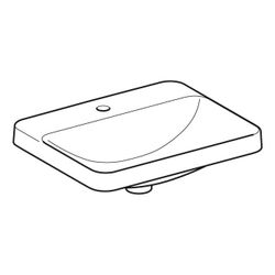 Geberit VariForm Einbauwaschtisch rechteckig, Hahnlochbank, Breite 55cm, Tiefe 45cm,... GEBERIT-500743012 4025416691617 (Abb. 1)