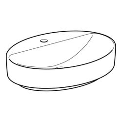 Geberit VariForm Aufsatzwaschtisch, oval, Hahnlochbank, B 60cm T 45cm Hahnloch mitti... GEBERIT-500773002 4025416303046 (Abb. 1)