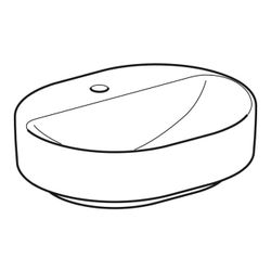 Geberit VariForm Aufsatzwaschtisch, elliptisch, Hahnlochbank, B 50cm T 40cm Hahnloch... GEBERIT-500776002 4025416303084 (Abb. 1)