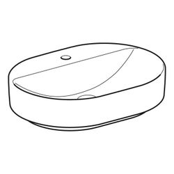 Geberit VariForm Aufsatzwaschtisch, elliptisch, Hahnlochbank, B 60cm T 45cm Hahnloch... GEBERIT-500778002 4025416303114 (Abb. 1)
