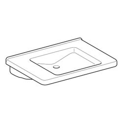 Geberit Renova Comfort Square Waschtisch barrierefrei, Breite 75cm, Tiefe 55cm, ohne... GEBERIT-128576000 4022009351569 (Abb. 1)