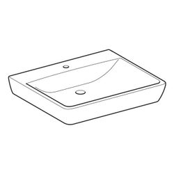 Geberit Renova Comfort Waschtisch barrierefrei, Breite 65cm, Tiefe 55cm, Hahnloch mi... GEBERIT-258567000 4022009344028 (Abb. 1)