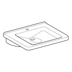 Geberit Renova Comfort Square Waschtisch barrierefrei, Breite 65cm, Tiefe 55cm, Hahn... GEBERIT-128667600 4022009317770 (Abb. 1)