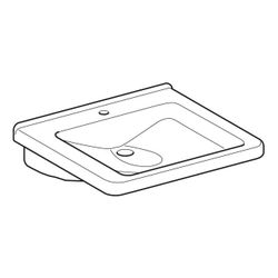 Geberit Renova Comfort Square Waschtisch barrierefrei, Breite 60cm, Tiefe 55cm, Hahn... GEBERIT-128662000 4022009317701 (Abb. 1)