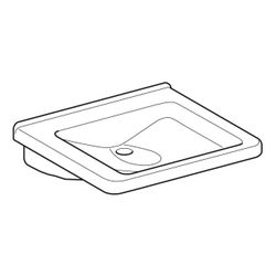 Geberit Renova Comfort Square Waschtisch barrierefrei, Breite 60cm, Tiefe 55cm, ohne... GEBERIT-128661000 4022009317688 (Abb. 1)