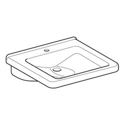Geberit Renova Comfort Square Waschtisch barrierefrei, Breite 55cm Tiefe 52,5cm Hahn... GEBERIT-128557600 4022009312355 (Abb. 1)