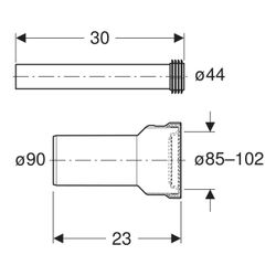 Geberit Bambini Anschlussset für Kinder-WC Außendurchmesser 90/45mm... GEBERIT-554000000 4022009329780 (Abb. 1)