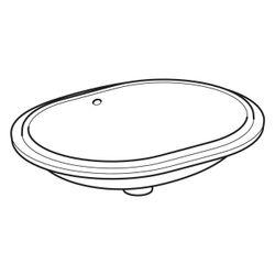 Geberit VariForm Unterbauwaschtisch, elliptisch B 62,5cm, Tiefe 49cm, ohne Hahnloch,... GEBERIT-500757002 4025416302803 (Abb. 1)