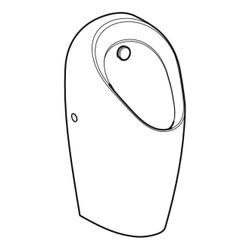 Geberit Selva Urinal für Unterputzsteuerung Zulauf hinten, Weiß... GEBERIT-116080001 4025416530091 (Abb. 1)