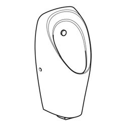 Geberit Tamina Urinal mit integrierter Steuerung, Netzbetrieb Tiefe 37cm, Abgang nac... GEBERIT-116142001 4025416696049 (Abb. 1)