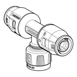 Geberit PushFit Übergangs-T-Stück mit MasterFix, Durchgang Außendurchmesser 16mm... GEBERIT-650504001 4025416280767 (Abb. 1)