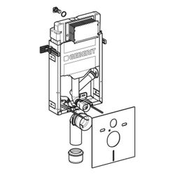 Geberit Kombifix Element für Wand-WC 108cm, mit Sigma Unterputzspülkasten 12cm, für ... GEBERIT-110367005 4025416933953 (Abb. 1)