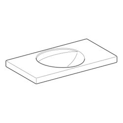 Geberit Preciosa Waschtisch mit Ablagefläche, Breite 100cm, Tiefe 55cm, ohne Hahnloc... GEBERIT-124240000 4022009009217 (Abb. 1)