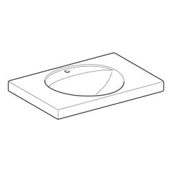 Geberit Preciosa Waschtisch mit Ablagefläche, Breite 80cm, Tiefe 55cm, Hahnloch mitt... GEBERIT-124283000 4022009009385 (Abb. 1)