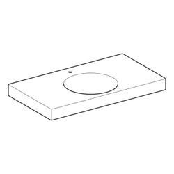 Geberit Preciosa 2 Waschtisch mit Ablagefläche, Breite 90cm, Tiefe 50cm, Hahnloch mi... GEBERIT-123292600 4022009326451 (Abb. 1)