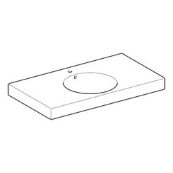 Geberit Preciosa 2 Waschtisch mit Ablagefläche, Breite 90cm, Tiefe 50cm, Hahnloch mi... GEBERIT-123290600 4022009311334 (Abb. 1)