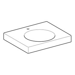 Geberit Preciosa 2 Waschtisch mit Ablagefläche, Breite 60cm, Tiefe 50cm, Hahnloch mi... GEBERIT-123262000 4022009319682 (Abb. 1)