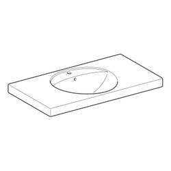 Geberit Preciosa Waschtisch mit Ablagefläche, Breite 100cm, Tiefe 55cm, Hahnloch mit... GEBERIT-124200600 4022009208313 (Abb. 1)