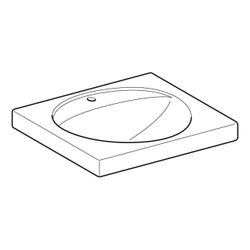 Geberit Preciosa Waschtisch mit Ablagefläche, Breite 60cm, Tiefe 55cm, Hahnloch mitt... GEBERIT-253230600 4022009232257 (Abb. 1)