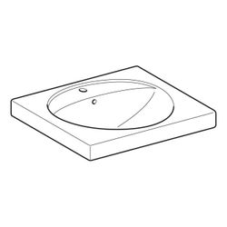 Geberit Preciosa Waschtisch mit Ablagefläche, Breite 60cm, Tiefe 55cm, Hahnloch mitt... GEBERIT-253200000 4022009053791 (Abb. 1)