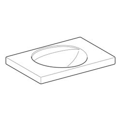 Geberit Preciosa Waschtisch mit Ablagefläche, Breite 80cm, Tiefe 55cm, ohne Hahnloch... GEBERIT-124284600 4022009232202 (Abb. 1)