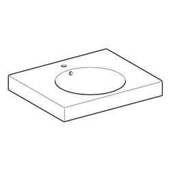Geberit Preciosa 2 Waschtisch mit Ablagefläche, Breite 60cm, Tiefe 50cm, Hahnloch mi... GEBERIT-123260600 4022009311310 (Abb. 1)