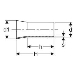 Geberit Mapress Edelstahl Übergang mit Anschweiß- und Einschubende d 76,1mm, d1 76,1mm... GEBERIT-32419 4025410551368 (Abb. 1)